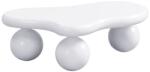 GL Store Masă de cafea în stil de nor, cu iluminare LED și design cu picioare rotunde, 95x62, 5x32 cm, Alb (F-GLS-277835W836W) Masa de cafea