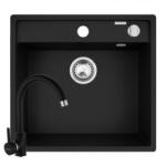 Pyramis Set chiuveta granit CAMEA 53x50 si baterie Eco Bello Carbon 070058201BLO (070058201BLO)