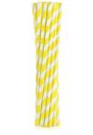  Sárga Yellow Stripes rugalmas papír szívószál 12 db-os - pepita - 219 Ft