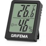 GRIFEMA Termometru Mini Digital Grifema GA2902B, Hygrometru, Display LCD, Negru (GA2902B)