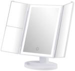 GRIFEMA Oglinda de machiaj GRIFEMA cu iluminare LED, 3X2X1X marire, pliabila, alba (GF1001W)