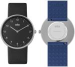 Braun Ceas analogic Braun BN0281BKBLG, 38 mm, cu bratara din piele neagra si bratara din silicon albastru (BN0281BKBLG) Ceas