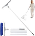 Romon Racleta pentru feronerie Romon cu maner telescopic 136cm, din silicon, set de curatare feronerie (Silicone Broom-White)