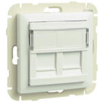 Efapel Logus90 S BR fedlap dupla RJ45 csatlakozáshoz, fehér (csatlakozók nélkül) 90442 (90442SBR)