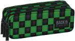 BackUP Penar școlar BackUp 8 G - Checkerboard Green, cu 3 fermoare (710360) Penar