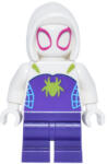 LEGO® Minifigurák Ghost-Spider (Gwen Stacy) - Dark Purple Medium Legs, White Basic Smooth Hood, Lime Spider Logo sh1024 (sh1024)
