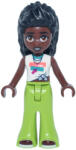 LEGO® Minifigurák Friends Elsa D - White Knotted Sleeveless Shirt, Lime Trousers Bell-Bottoms, Dark Red Shoes frnd0848 (frnd0848)