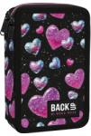 BackUP Penar cu rechizite BackUp 8 DW - Glitter Hearts, 2 fermoare (709807) Penar