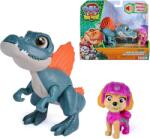 Spin Master Paw Patrol Paw Patrol si dinozaurii, Dinozaur cu catelus, set de figurine, Skye Figurina