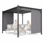 Homelux Pergolă de grădină 3x4 m cu structură din oțel și acoperiș gri (DN-FG-362-4)