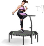 VEVOR 138, 5 cm fitnesztrambulin felnőtteknek - állítható kapaszkodóval, 205 kg teherbírással