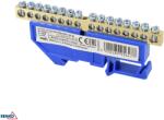Schelinger moduláris sorkapocs 35 mm-es DIN-sínre 63A 500V, kék, 1 modul BM-A18-TBI-6X09-16P-NI (BM-A18-TBI-6X09-16P-NI)
