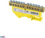 Schelinger sorkapocs DIN sínre 35 mm, 12 pólusú, 125 A, 500 V, sárga BM-A18-TBI-8X12-12P-ZO (BM-A18-TBI-8X12-12P-ZO)
