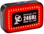 CYCLAMI RT02 radaros hátsó lámpa, féklámpa funkcióval, hangjelzéssel, USB-ről tölthető, 73 lumen, fekete