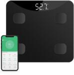 HAEGER Cantar inteligent HAEGER INTELISCALE, Bluetooth, Aplicatie IOS si Android, 4 senzori, greutate maxima 180 kg, Masa musculara, Grasime corporala, nivel de hidratare, Negru (RZHGBS-DIG.014A) Cantar baie
