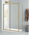 Fluminia Cabină de duș Fluminia, Iris Gold 120x90 cm, formată din perete fix și ușă culisantă, profil brushed gold (S02RE01BG 120X90)