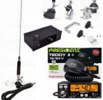 CB President Komplett Cb Rádió Szett Teddy II+ Polc Antenna Tartó Tir Bus 12/24V (TEDDY II + / PÓŁKIESZEŃ / ANTENA / UCHWYT)