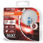 OSRAM halogén izzó pár H11 12 V 55 W PGJ19-2 +100% Night Breaker Silver (O-64211NBS-HCB)