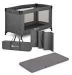 PETITEMARS PETITE&MARS Utazóágy Koot Lite matraccal Foldie, Dark Grey - vitalcafe