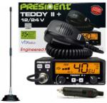 CB President Cb Rádió Szett President Teddy II Plus 2 Asc 12V 24V Florida Antenna +dugó (TEDDY II PLUS + FLORIDA 877)