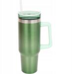  Thermo Bögre Szívószállal Zöld Metál Fogantyúval 1100ML (3217149 GREEN)