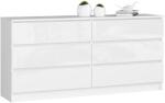  Comodă K160 6sz Clp Pk Alb Lucioasă Comoda