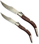 Depox Set briceag de vanatoare 38 cm si briceag 50 cm, lamă oțel inoxidabil, cricket, maro (2110)