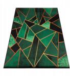  Szőnyeg 120x170 Zöld Fekete Nappaliba Modern Csúszásgátló Mozaik Bcf (5K)
