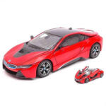 Rastar BMW i8 (2015) piros - 1: 24 méretarányos fém modellautó és játékautó | Rastar (56600)
