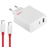OnePlus Incarcator Retea Cu Cablu USB-C OnePlus, 80W, 7.3A, 1 x USB-A - 1 x USB-C, Alb 5461100597 (inc/us/one/80/73/1x/1x/al)