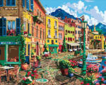 Figured Art Set pictura pe numere, cu sasiu, Dimineata insorita in port, 40x50 cm (FA10903-Y)