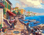 Figured Art Set pictura pe numere, cu sasiu, Faleza mediteraneana, 40x50 cm (FA10902-Y)