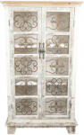  Dulap Vintage Katrin alb/bej 74/37/131 cm (5H0401) Vitrina