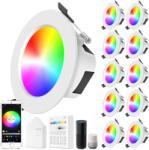 SUBOSI WiFi Bluetooth LED beépíthető spotlámpa RGBIC 5 in 1, érintőpanellel - 9W, 10 db