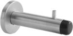 Aperit fali ajtóütköző kampóval rozsdamentes acél, fekete gumi ütközővel - 18 x 91 mm (49.991.01)