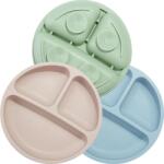 PandaEar szilikon bébi tányér szett, tapadókorongos, BPA-mentes - 3 db
