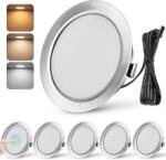 URing LED beépíthető spotlámpa szett, 12V, 3W, dimmelhető - nikkel - 6 db