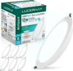LUCERNA Süllyeszthető LED Mennyezeti Lámpa 12W - Hideg Fehér 6500K Kerek Spotlámpa - 1350 Lumen - 140-150mm Beépíthető Downlight - 6 darabos