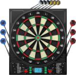 Mejasg Elektronikus Darts Tábla LCD Kijelzővel - 34 Játék, 355 Variáció, 12 Nyíllal - Többnyelvű Hangutasítás - 1-8 Játékos Részére - Fali D
