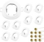 KYOTECH beépíthető spotlámpa keret GU10 foglalattal, kerek, fehér - 10 db