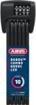 ABUS Bordo 6000C LED összehajtható kerékpárzár SH tartóval, 10-es biztonsági szint - 90 cm
