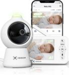 COCOCAM 2K 4MP AI Babamonitor 5" kijelzővel, Wi-Fi, éjszakai látás, mozgáskövetés