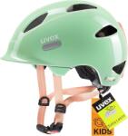 uvex OYO gyerek kerékpáros sisak LED-del, oldalsó védelemmel - menta-barack - 50-54 cm