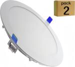 LEDUNI Kerek LED beépítő panel lámpa 20W, 2000 lm - semleges fehér - 225 mm (205 mm kivágás) - 2 db
