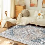 Lrrtso mosható szőnyeg modern boho mintával - vintage kék - 160x230 cm
