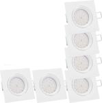 Lumare abalando GmbH Lumare süllyesztett LED spot 4W, extra lapos 27mm, Ø75mm, fehér szögletes, 2700K meleg fehér, 230V IP44 fürdőszobába