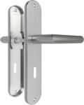 AwmnSrman Rozsdamentes Acél Beltéri Ajtókilincs Szett - Matt Ezüst Kilincs 72mm-es Zárszerkezettel, 2 Fogantyú és 2 Hosszú Címtábla 240x50mm