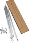 LUXU kerékpár küllő szett 36 db, 14G J-hajlított acél, sárgaréz csapággyal - ezüst - 208 mm