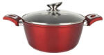 Perfect Home Tapadásmentes alumínium indukciós vastagfalú lábas üvegfedővel 4, 5L - Metal Red Line 24cm