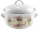 Perfect Home Zománcozott lábas fedővel levendula mintás 18cm, 2, 4lit